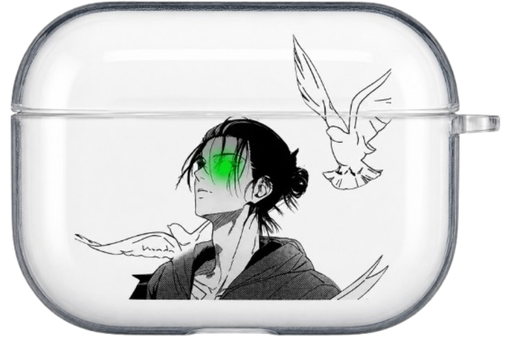 Eren Yeager black Anime Airpod Case from Attack on Titan