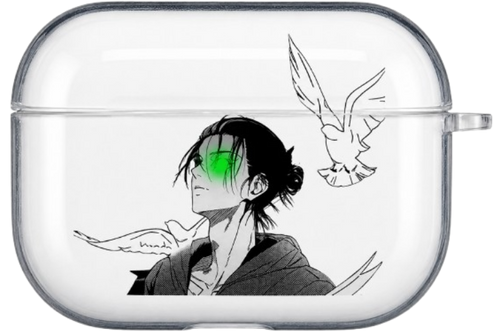 Eren Yeager black Anime Airpod Case from Attack on Titan